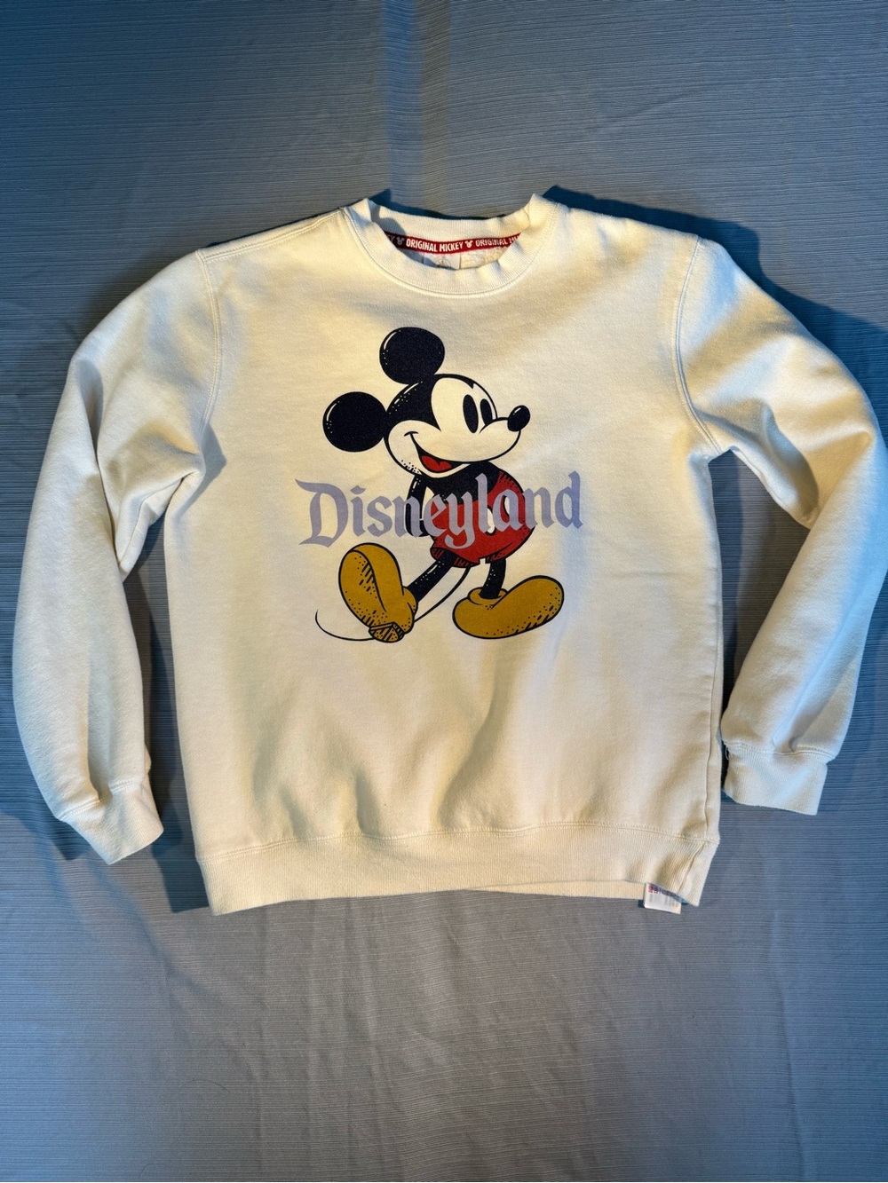 Disney Cream Crewneck Sweatshirt with Vintage Mickey Graphic